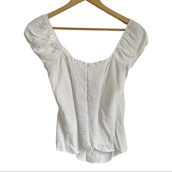 Reformation Honor Off the Shoulder Button Up Top - Picture 6 of 8